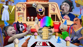 ICE SCREAM in Hello Neighbor Scary Party MOD with Granny Baldi Bendy amp More [upl. by Shanta]