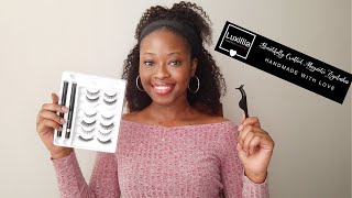 TRYING LUXILLIA MAGNETIC EYELASHES FROM AMAZON  BEGINNER REVIEW  Application and Removal [upl. by Shaer]