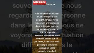 Pascal Bruckner  Dans lindigent on ne perçoit que lindigence pas lhomme shorts [upl. by Kcorb]