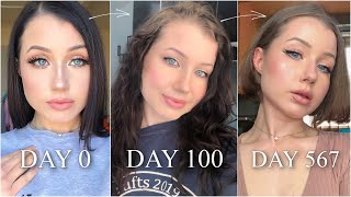 Growing out BLACK HAIR DYE timelapse 1 year amp 6 months of hair growth [upl. by Norod]