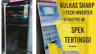 🔴 Review kulkas 2 pintu terbaik 2021 sharp SJIG471PGBK mantapp [upl. by Beverle]