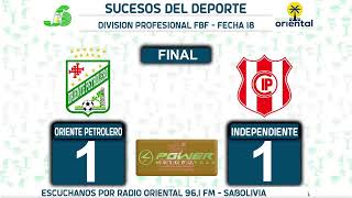 TORNEO CLAUSURA 2024  ORIENTE PETROLERO VS INDEPENDIENTE PETROLERO [upl. by Kremer]