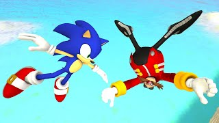 Sonic amp Eggman Ragdolls Jumps amp Falls GMOD Episode 143 [upl. by Lisetta]