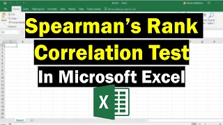 Perform A Spearmans Rank Correlation Test In Excel [upl. by Ttoille998]