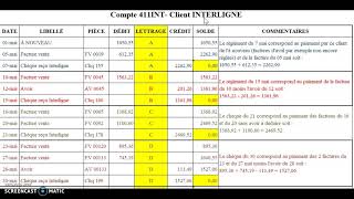 Lettrage comptes de tiers clients ou fournisseurs [upl. by Naujal]