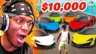 KSI RACES THE SIDEMEN FOR 10000 ON GTA 5 [upl. by Eillit]