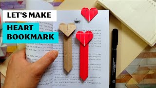 paper bookmark tutorial  how to make a heart bookmark [upl. by Fransis]