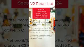 V2 Retail Ltd Financial Performance Summary for the Quarter Ending September 30 2024 [upl. by Pernick]