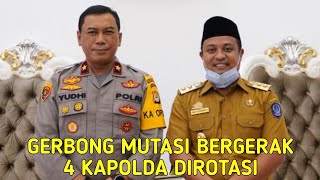 Mutasi Polri 4 Kapolda dan Wakapolda Berganti Irjen Pol Yudhiawan Kini Kapolda Sulsel [upl. by Asilad]