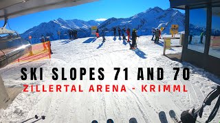 This is What it Looks Like To Ski Slopes 71 and 70 in Zillertal Arena  Krimml [upl. by Atinrahc681]