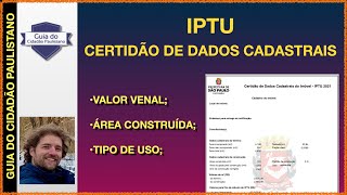 CERTIDÃO DE DADOS CADASTRAIS VALOR VENAL DO IMÓVEL [upl. by Anet]