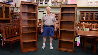 Mission Spindle Bookcases Solid Oak Stock Sizes 24quot x 24quot to 48quot x 84quot American Made 100quots in Stock [upl. by Sallad]