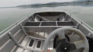 Fast 14ft light Aluminum Boat with Tohatsu 40HP Running 44MPH [upl. by Ardnoel47]