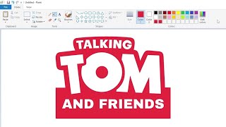 How to draw the Talking Tom and Friends logo using MS Paint  How to draw on your computer [upl. by Sisile]