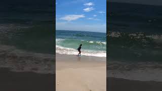 Board comes out underneath Skimboarder Beach skimboards skimboarding fail 😬😬😬 [upl. by Nilyaj]