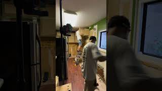 Kitchen Cabinets Installation  Part 1 finishcarpentry cabinet cabinetmaker cabinetshop [upl. by Kiernan]