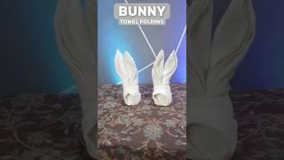 BUNNY TOWEL FOLDING DESIGN towelfolding towelanimal tutorial [upl. by Atiuqihs306]