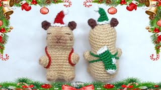 🦛 HERMOSO CAPIBARA NAVIDEÑO AMIGURUMI TEJIDO FACIL  TUTORIAL PASO A PASO 🦛 [upl. by Malti]