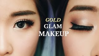 EASY GOLD GLAM LOOK FT TARTELETTE IN BLOOM PALETTE  ASIAN MONOLID [upl. by Nira163]