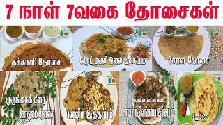 இனி வித விதமா தோசை செய்து அசத்துங்கள்  7 Dosa varities in Tamil  7 Dosai vagaigal தோசை வகைகள் [upl. by Jecoa779]