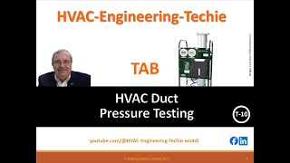 HVAC TAB Duct Pressure Testing Training Session T10 [upl. by Anivel]