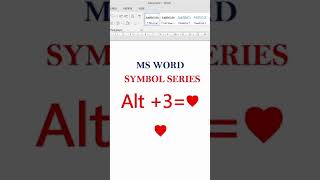 MS Word Symbol Series Code hi Code in Hindi computer msword [upl. by Ivana]