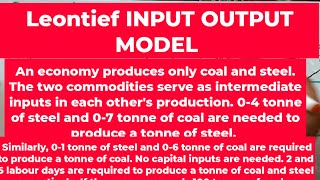 input output Model Leontief [upl. by Pearman]