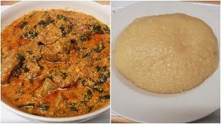 HOW TO MAKE EGUSI SOUP WITH SPINACH AND EBA [upl. by Nylynnej812]