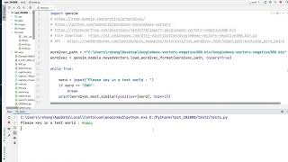 Python  NLP Gensim test  Find top 3 similar words [upl. by Thanh]