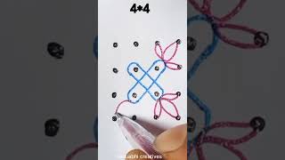 44 dots rangoli best rangoli trending viralvideo simplerangoli muggulu kolam [upl. by Ilanos909]