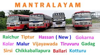 KSRTC APSRTC NWKRTC KKRTC Buses at Mantralaya Bus Stand  మంత్రాలయం [upl. by Gris]