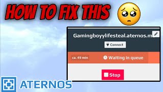 How to fix Aternos waiting in Queue problem  Waiting in Queue issue in Aternos [upl. by Ibot]