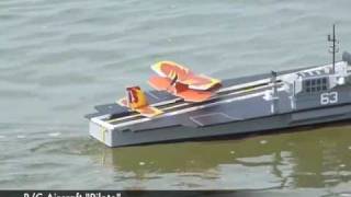 RC Aircraft Carrier Launches RC Airplane [upl. by Nwotna518]