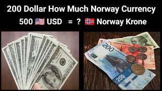 Today 200 dollar How Much in Norway CurrencyUS Dollar to Norwegian Krone  USD to NOK [upl. by Urquhart]