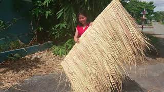 Living Bamboo THATCH ROOF HAND WEAVING PANEL [upl. by Eelyr999]