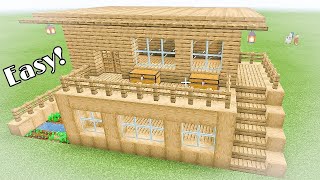 Minecraft How to Build Small Wooden Servival House  Tutorial 19 [upl. by Ainad441]