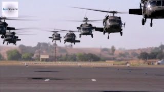 UH60 Black Hawk amp CH47 Chinook Takeoff In Massive Formation [upl. by Nanerb]