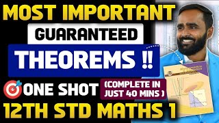 MOST IMPORTANT GUARANTEED MATHS 1 THEOREM12TH STD MATHS 1BOARD EXAM 2024PRADEEP GIRI SIR [upl. by Argela]