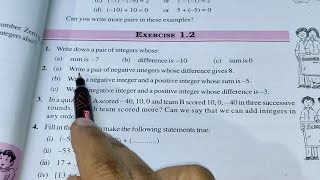 Integers Ex12 Chapter 1  Class 7th Maths [upl. by Dibbrun]