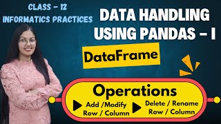 Various Operations on DataFrame  Add  Modify  Delete  Rename Rows and Columns  CBSE Class 12 [upl. by Patty]