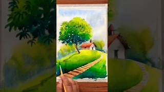 watercolor easy drawing art shots painting ytb easydrawing youtubeshorts simpledrawing [upl. by Kcirdla]