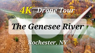 The Genesee River Rochester NY • 4K Drone Tour [upl. by Reiser]