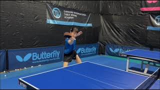 Butterfly Training Tips with Jiangshan Guo  Long Pips Backhand Attack [upl. by Brenan]