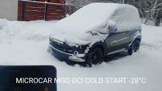 MICROCAR mgo COLD START DIESEL ENGINE 28°C ❄️ [upl. by Natelson]