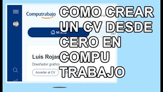 COMO CREAR UN CV EN COMPUTRABAJO [upl. by Culberson596]