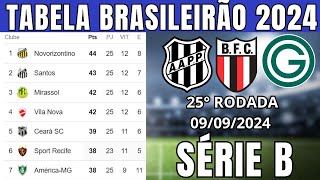 TABELA CLASSIFICAÃ‡ÃƒO DO BRASILEIRÃƒO 2024  CAMPEONATO BRASILEIRO HOJE 2024 BRASILEIRÃƒO 2024 SÃ‰RIE B [upl. by Rosette966]