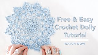 Easy Crochet Doily Tutorial For Beginners Quick Doily Pattern Flower Doily Crochet Pattern [upl. by Abebi]