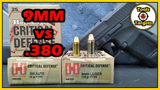 9MM vs 380 ACPHornady Critical Defense AMMO Test [upl. by Taima]