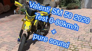 Valenti SM 50 2020  Test 080kmh  pure sound [upl. by Ahsienak]