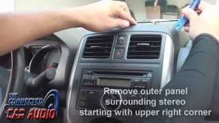 remove factory stereo nissan Versa 2012 and up [upl. by Euqinot]